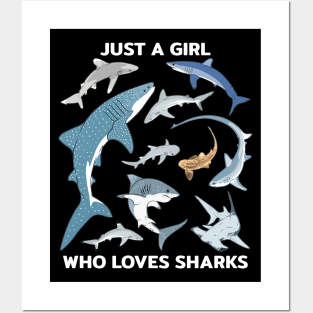 Just a girl who loves sharks Posters and Art
